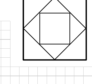 A square of side 2 cm with successively smaller squares formed by joining midpoints of the sides