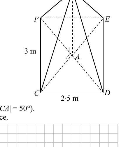 Rectangular-based pyramid CDEF with apex B and vertical height AB