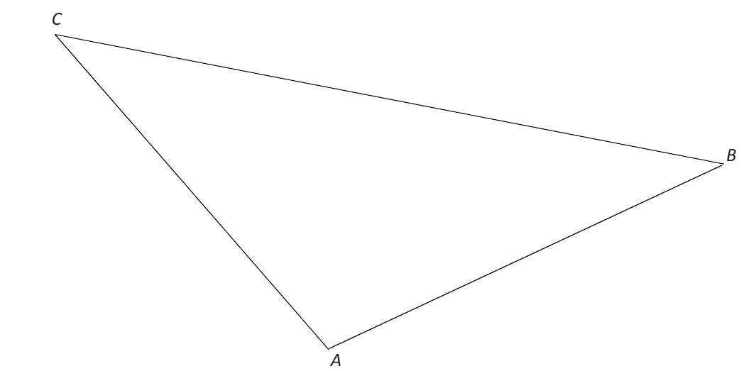 Scalene triangle ABC for orthocentre construction