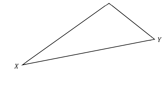 Triangle XYZ for constructing the circumcentre