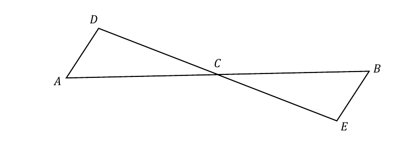 Two triangles ACD and BCE meeting at C