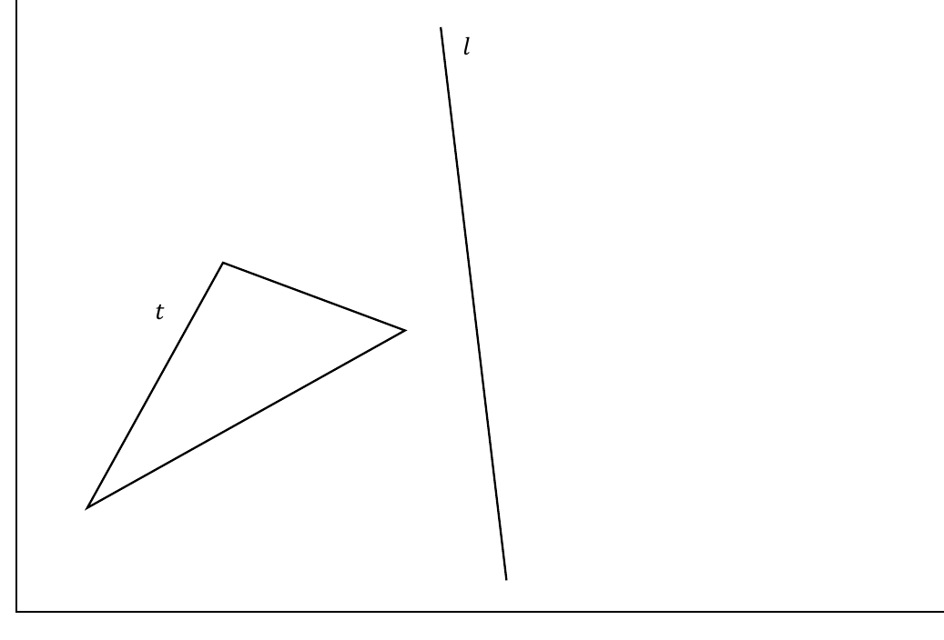 Triangle t and line l